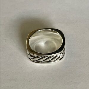 David Yurman Cable Sculpture Square Band Ring, Sterling Silver Size 12.5
